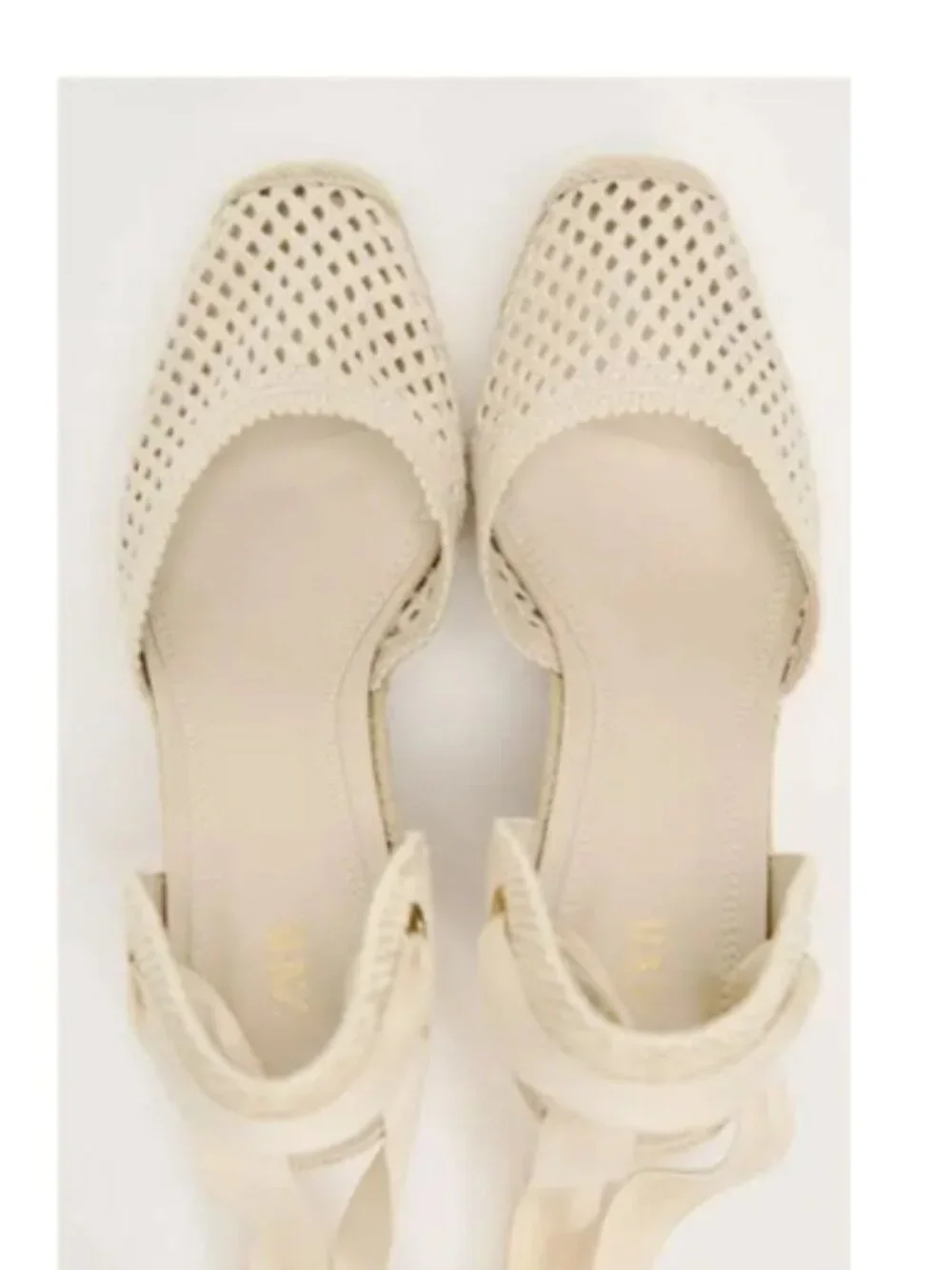 NWT Zara Woven Wedge Sandals Espadrille with Ankle Straps Size size 7 1/2 38